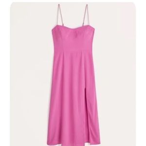 Abercrombie pink high-slit midi dress Size Small